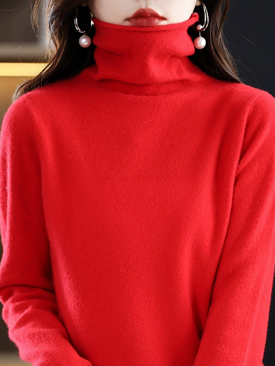 Dames herfst casual gebreide wollen coltrui