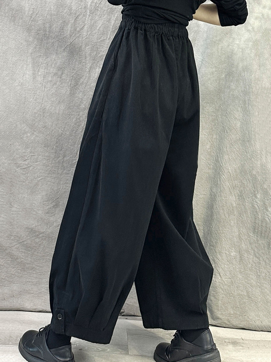 Dames herfst pure kleur katoenen harembroek