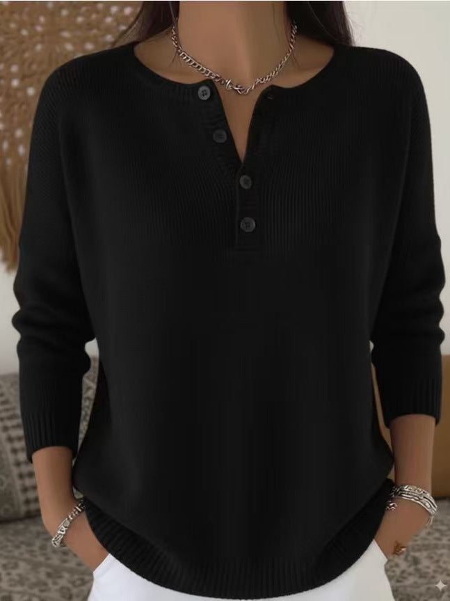 Averynna | Buttoned V-neck Sweater