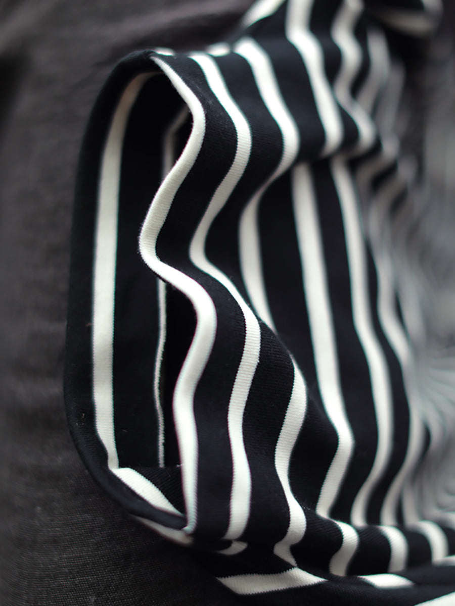 Plus Size Dames Herfststreep Coltrui Katoenen Jurk