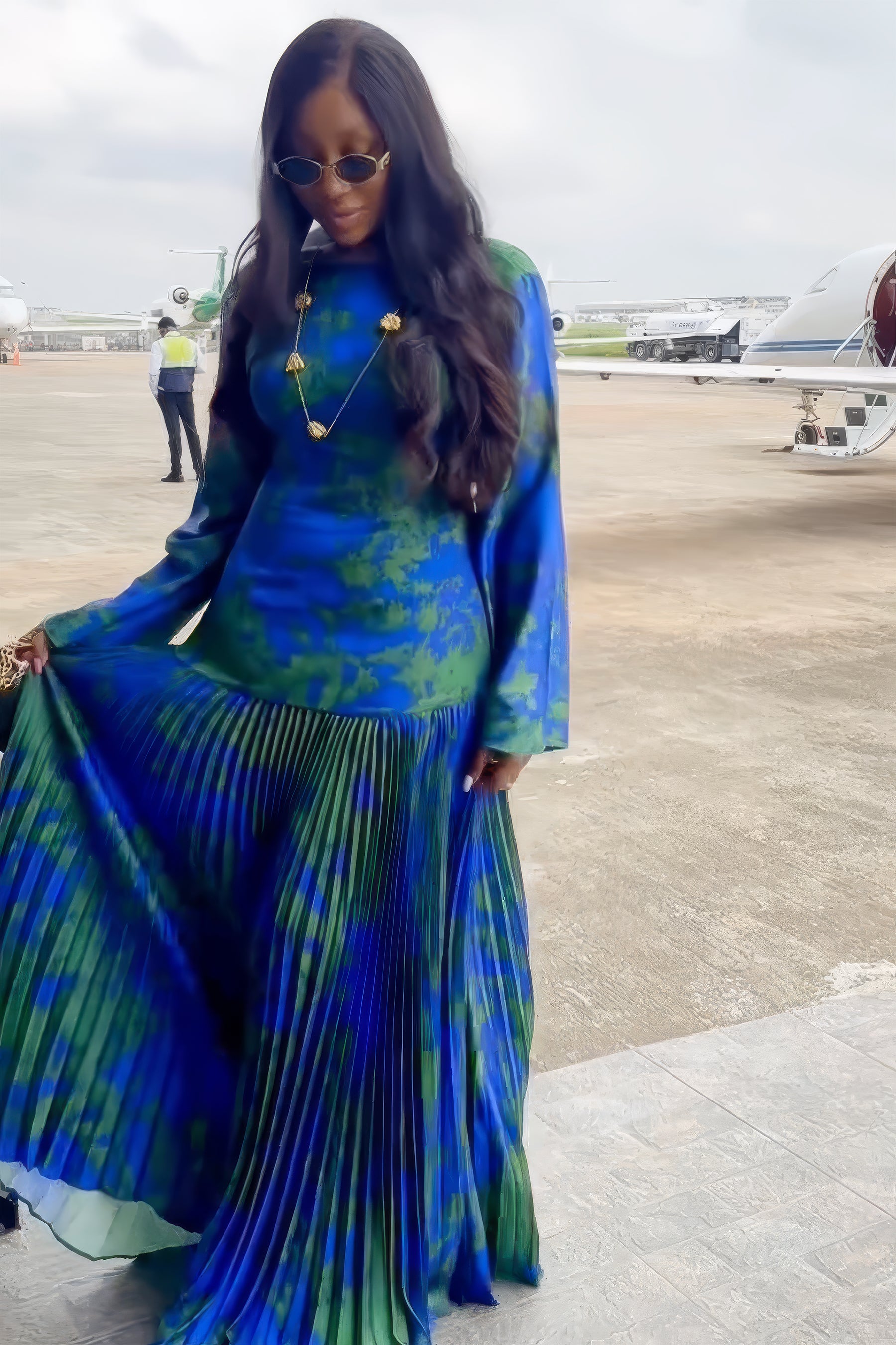 Aurora Pleated Maxi Dress