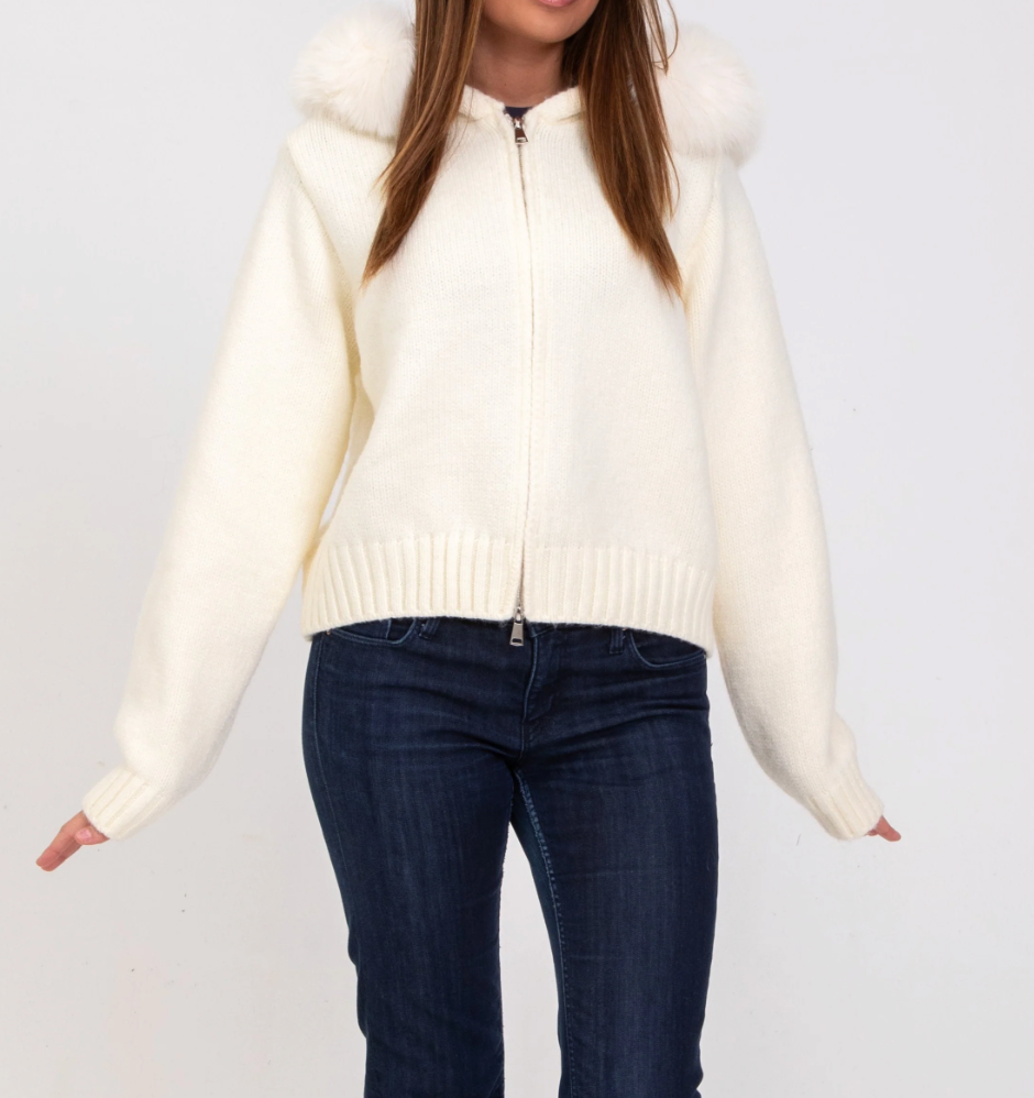 AMORE FUR JACKET- WHITE