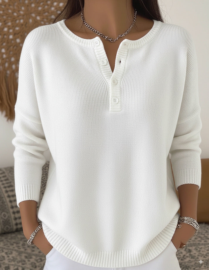 Averynna | Buttoned V-neck Sweater