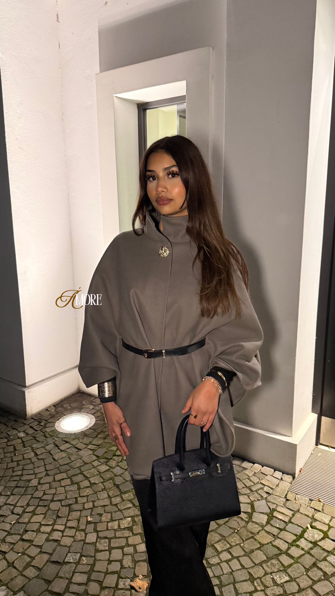 AMORE PONCHO - TAUPE