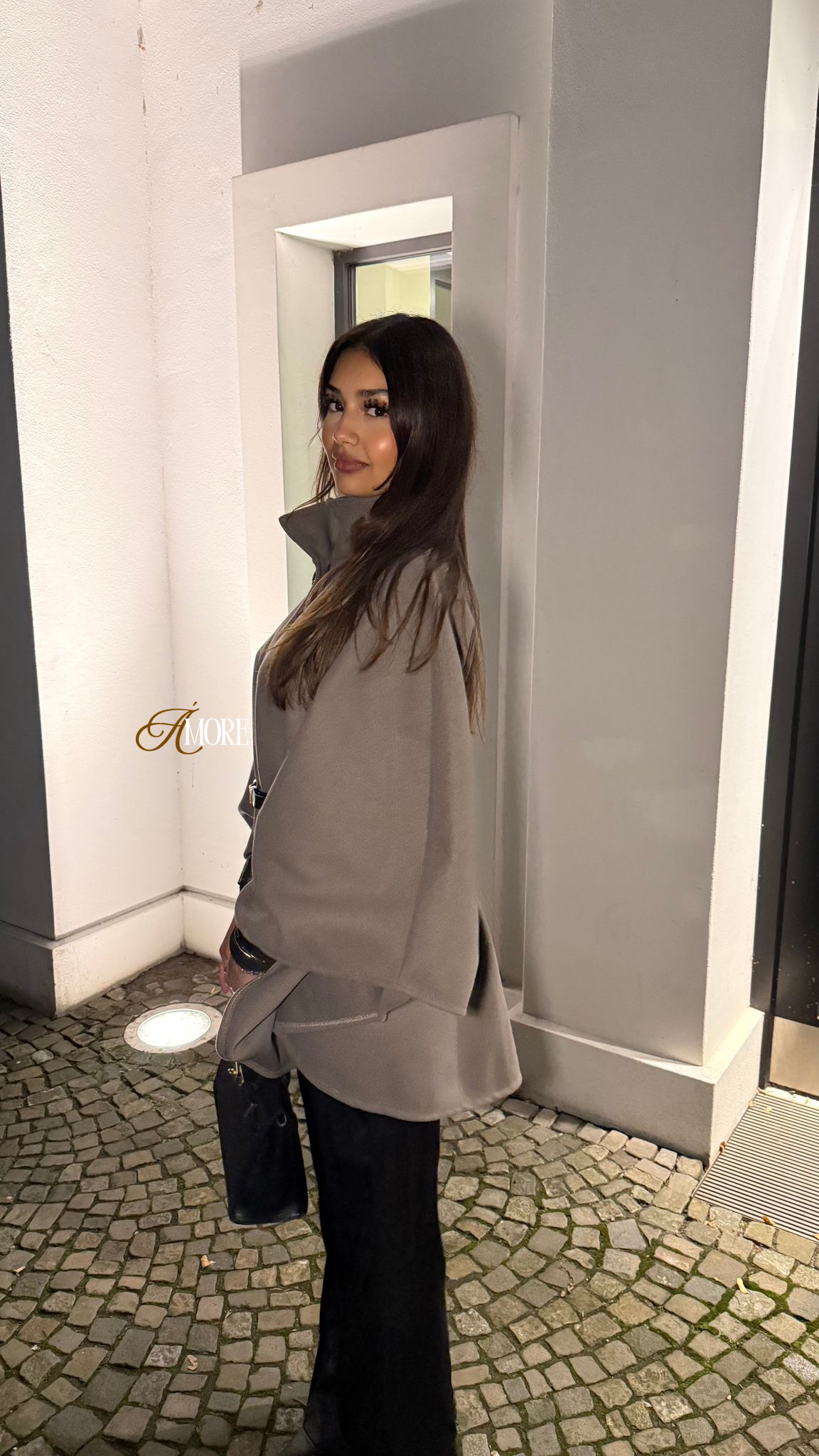 AMORE PONCHO - TAUPE