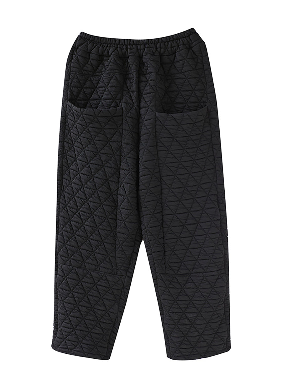 Dames winter effen katoenen losse gewatteerde harembroek