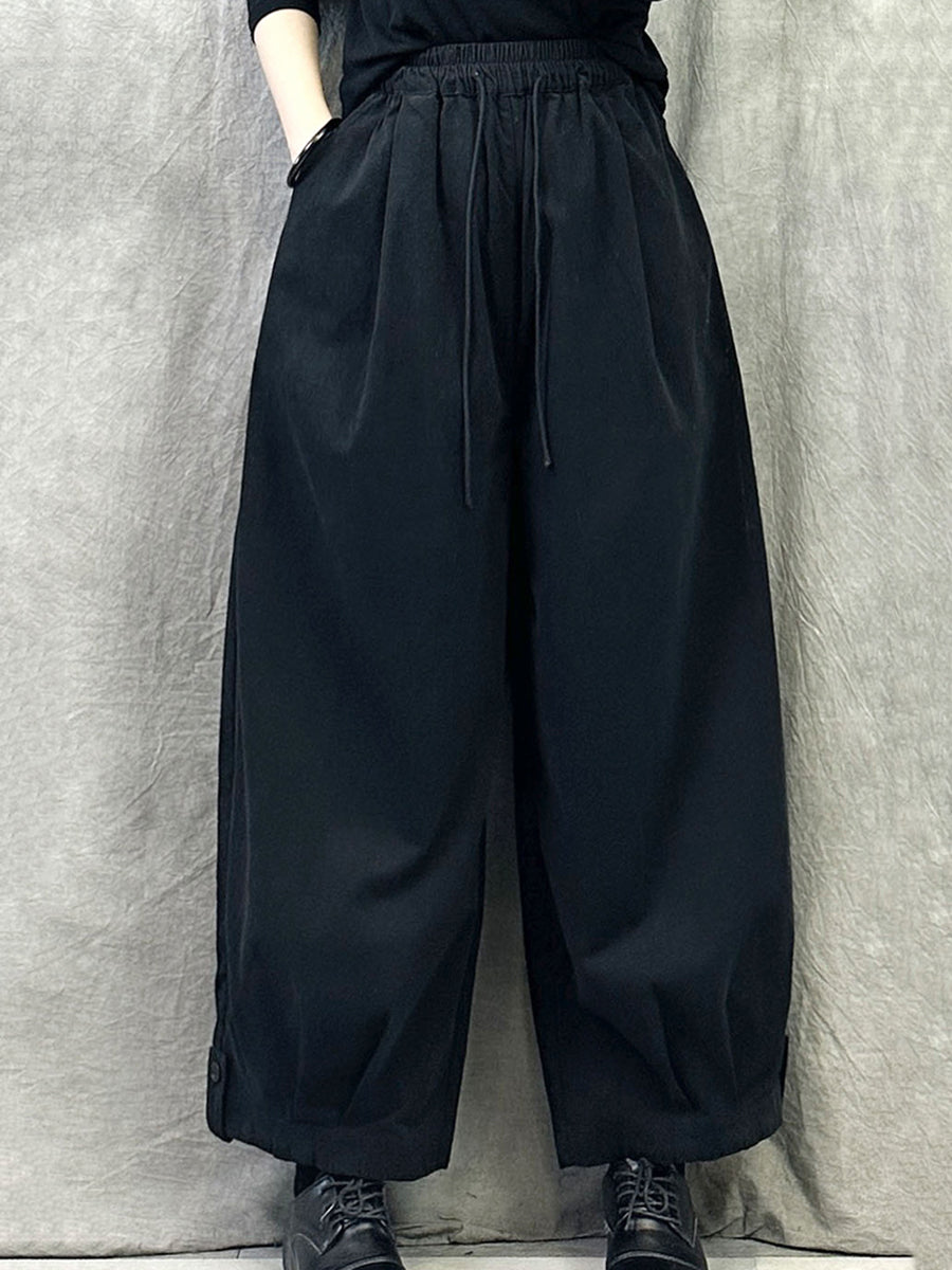 Dames herfst pure kleur katoenen harembroek