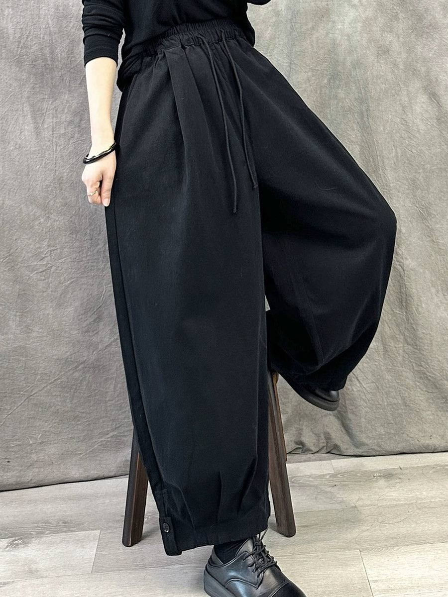 Dames herfst pure kleur katoenen harembroek