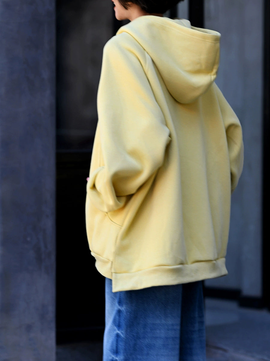 Dames herfst casual pure kleur katoenen hoodie