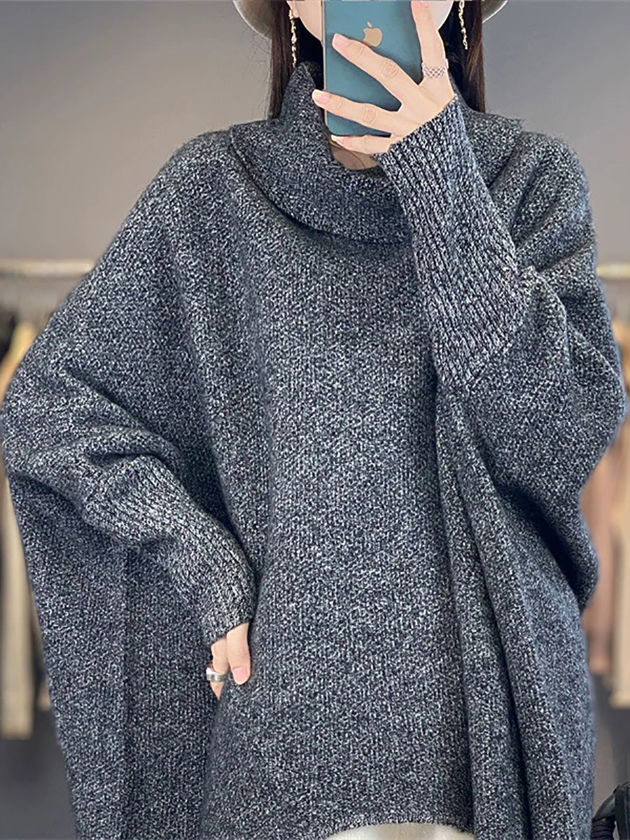 Dames herfst pure kleur coltrui wol gebreide trui