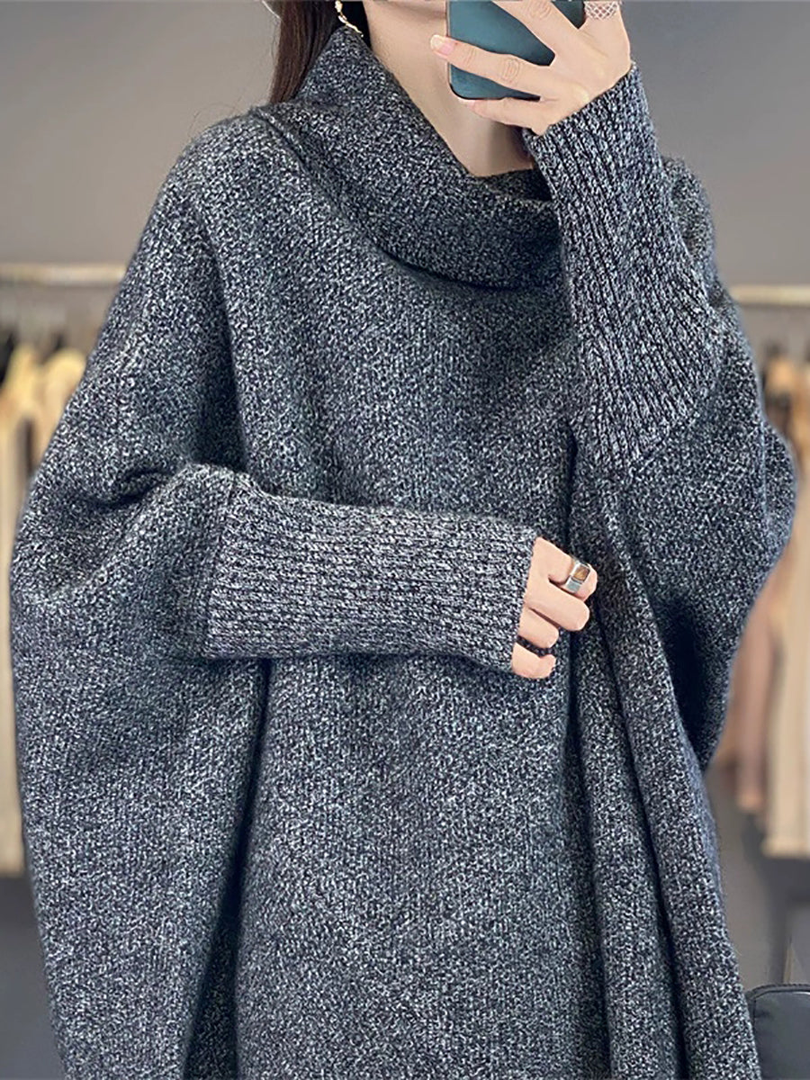 Dames herfst pure kleur coltrui wol gebreide trui