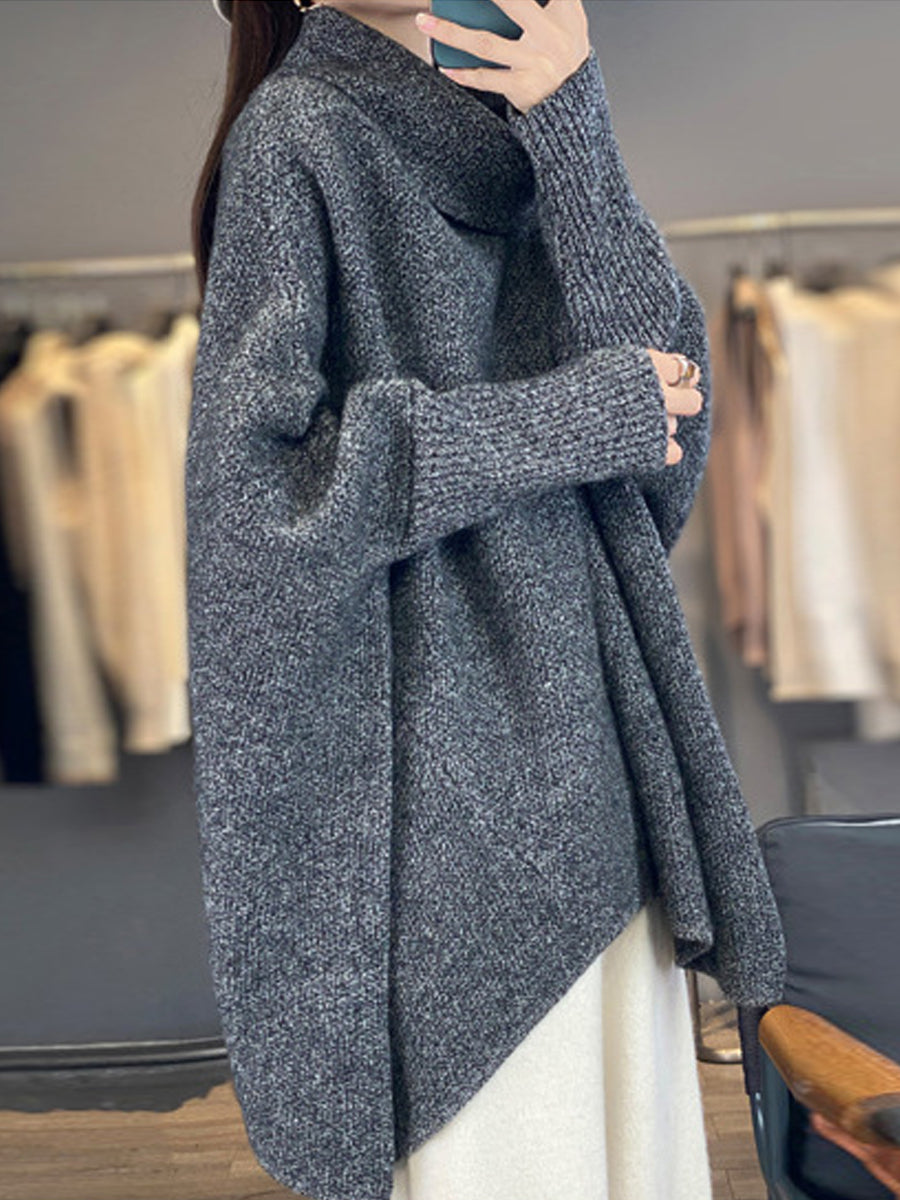 Dames herfst pure kleur coltrui wol gebreide trui