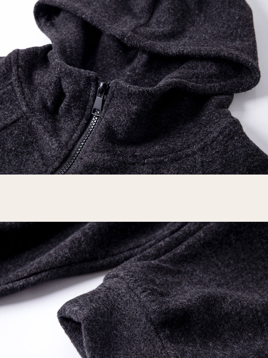 Dames Winter Casual Pure Color Fleece-gevoerde Hoodie