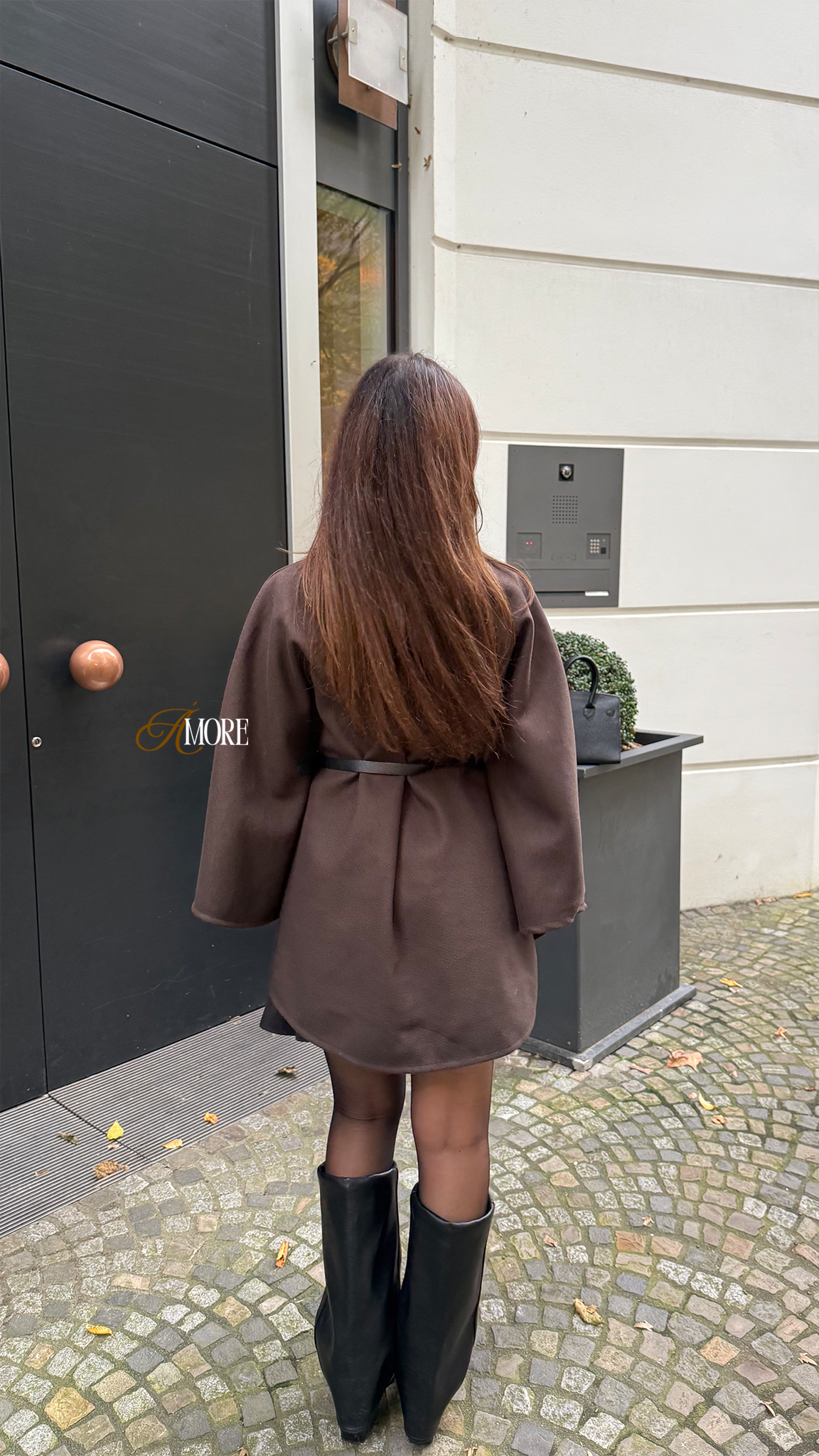 AMORE PONCHO - BROWN