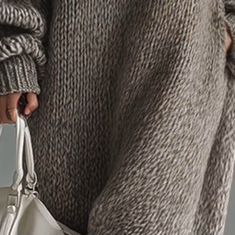 Oversized Long Sleeve Knitted Maxi Sweater Dress